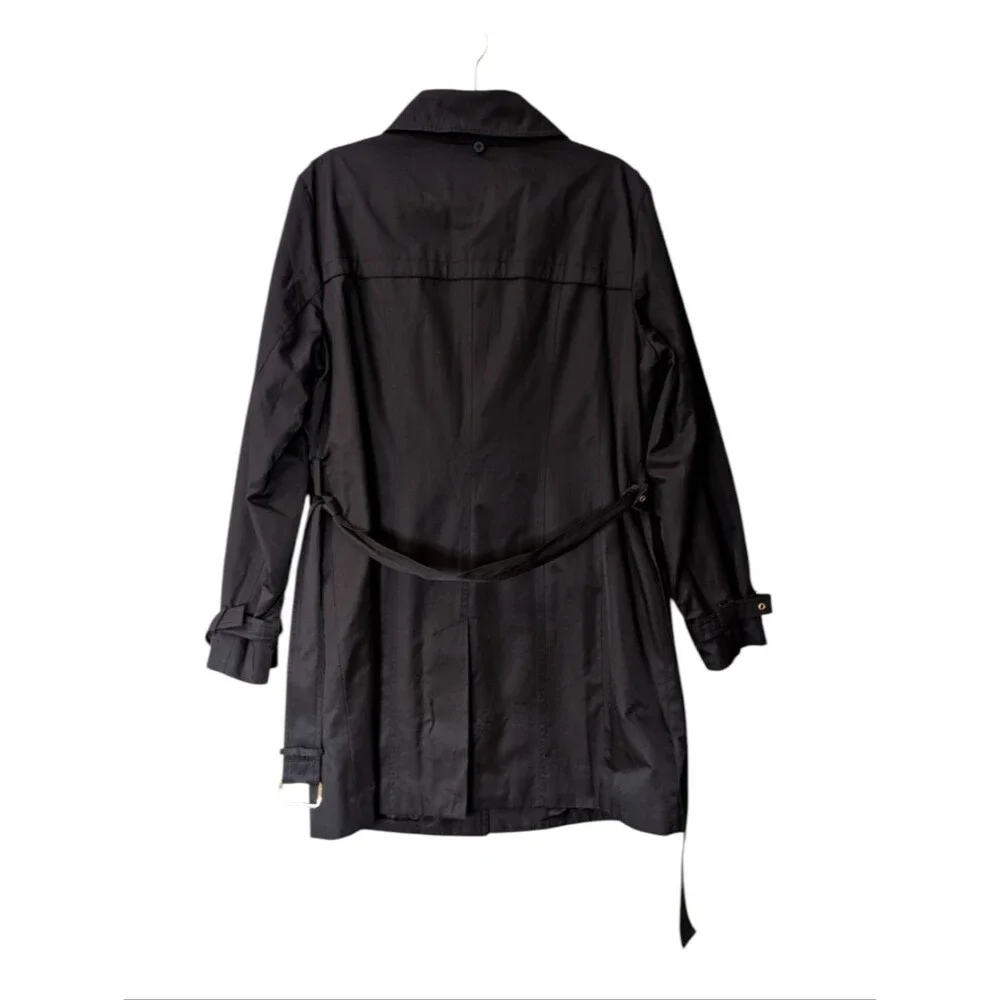 Michael Kors Black Gold-Button Trench coat size XL  Boss Babe classic utility